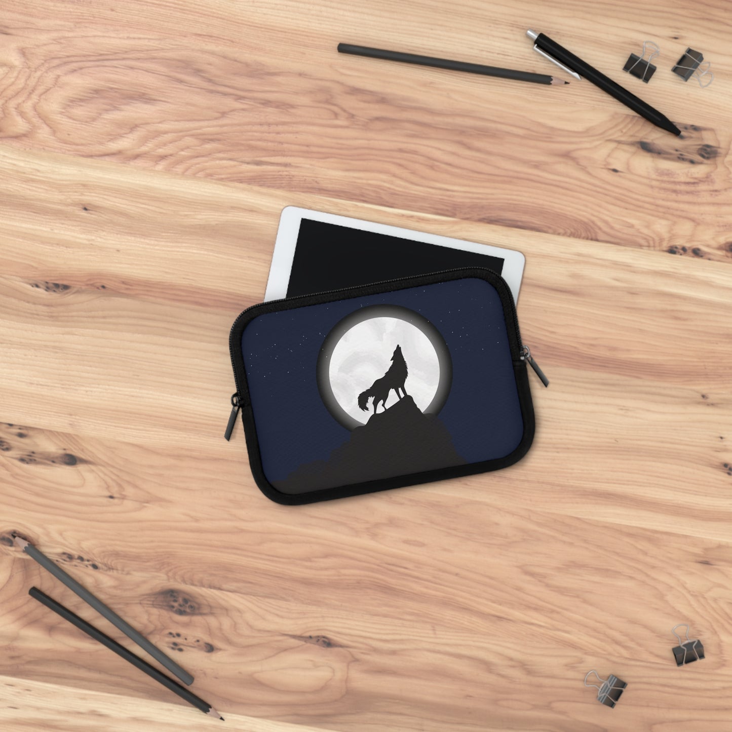 Moonlit Wolf Spirit | Wolf on Mountain Laptop Sleeve