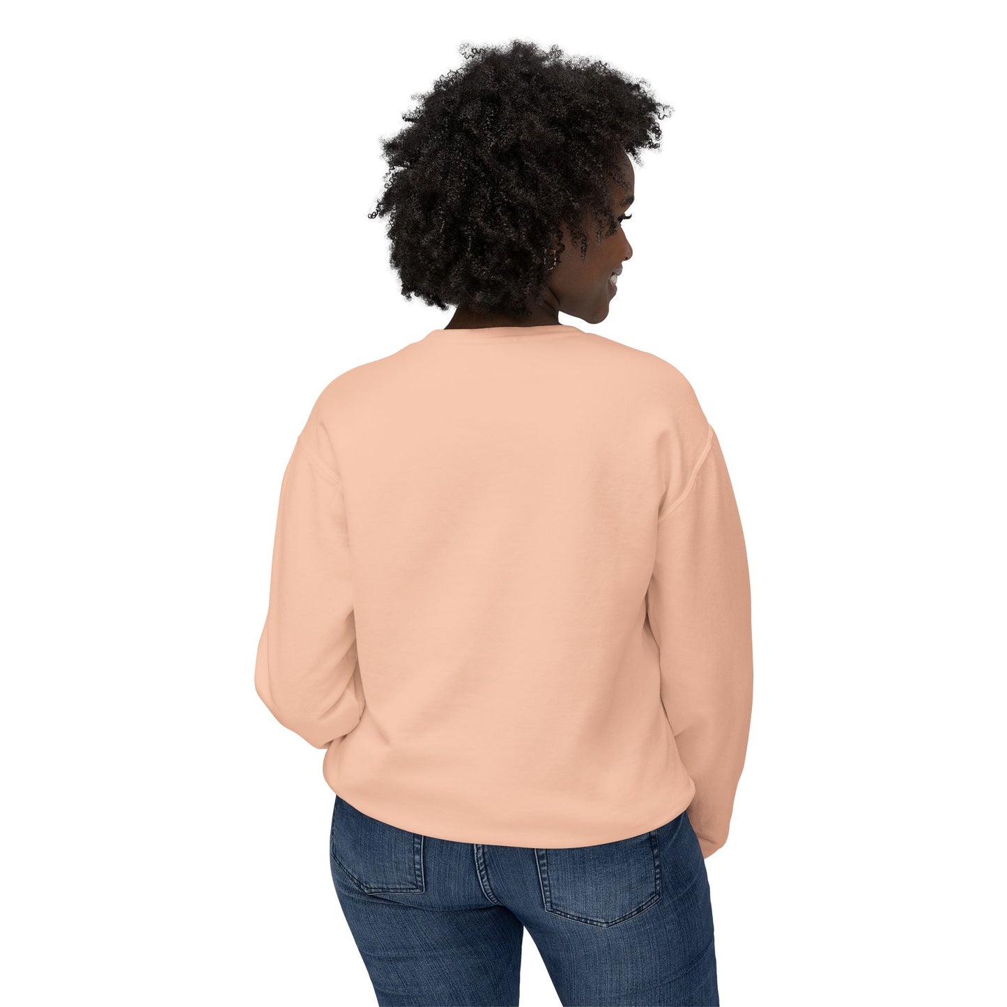 Unisex Lightweight Sweatshirt | Girl on the Moon & Sparkling Stars