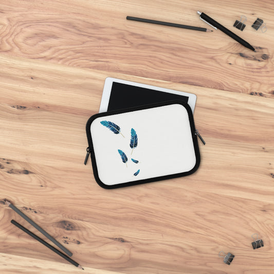 Falling Feather Mood | Artistic Feather Design Laptop Sleeve with Soft Aesthetic