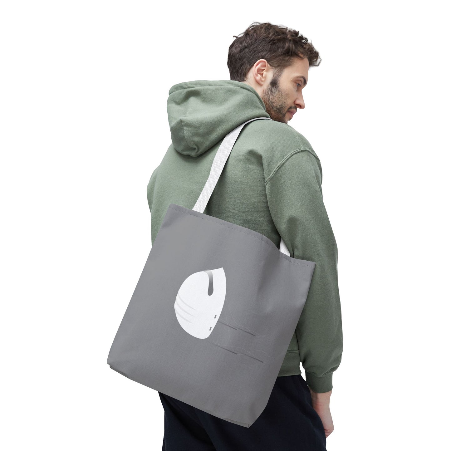 Virus Mask Statement | Artistic Tote Bag with Bold Virus Mask Design