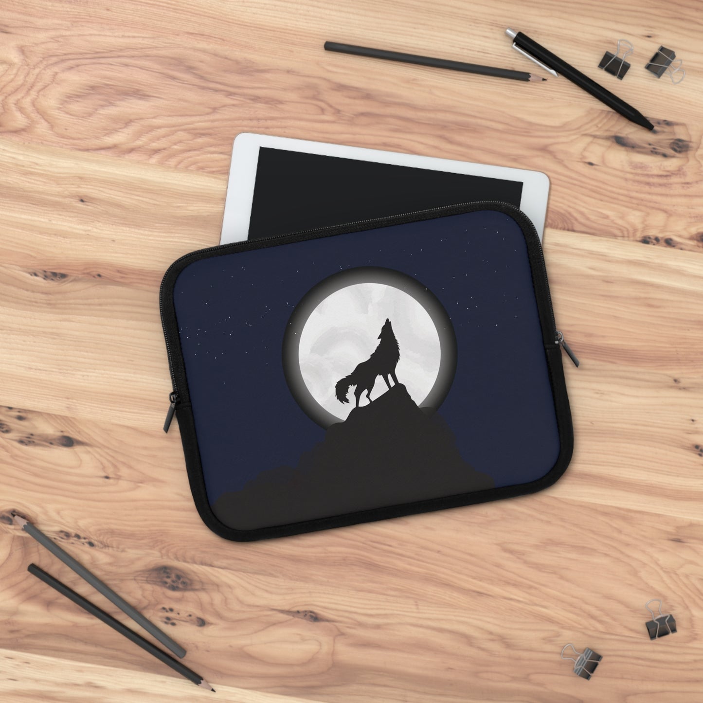 Moonlit Wolf Spirit | Wolf on Mountain Laptop Sleeve