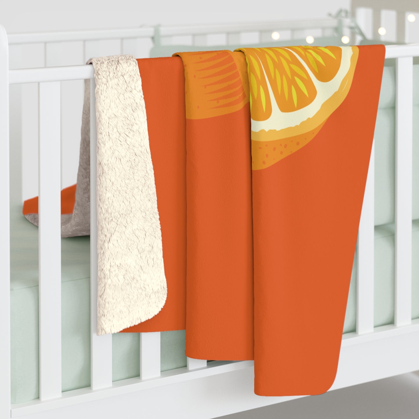 “Citrus Bliss” Sherpa Fleece Blanket | A Slice of Cozy Sunshine