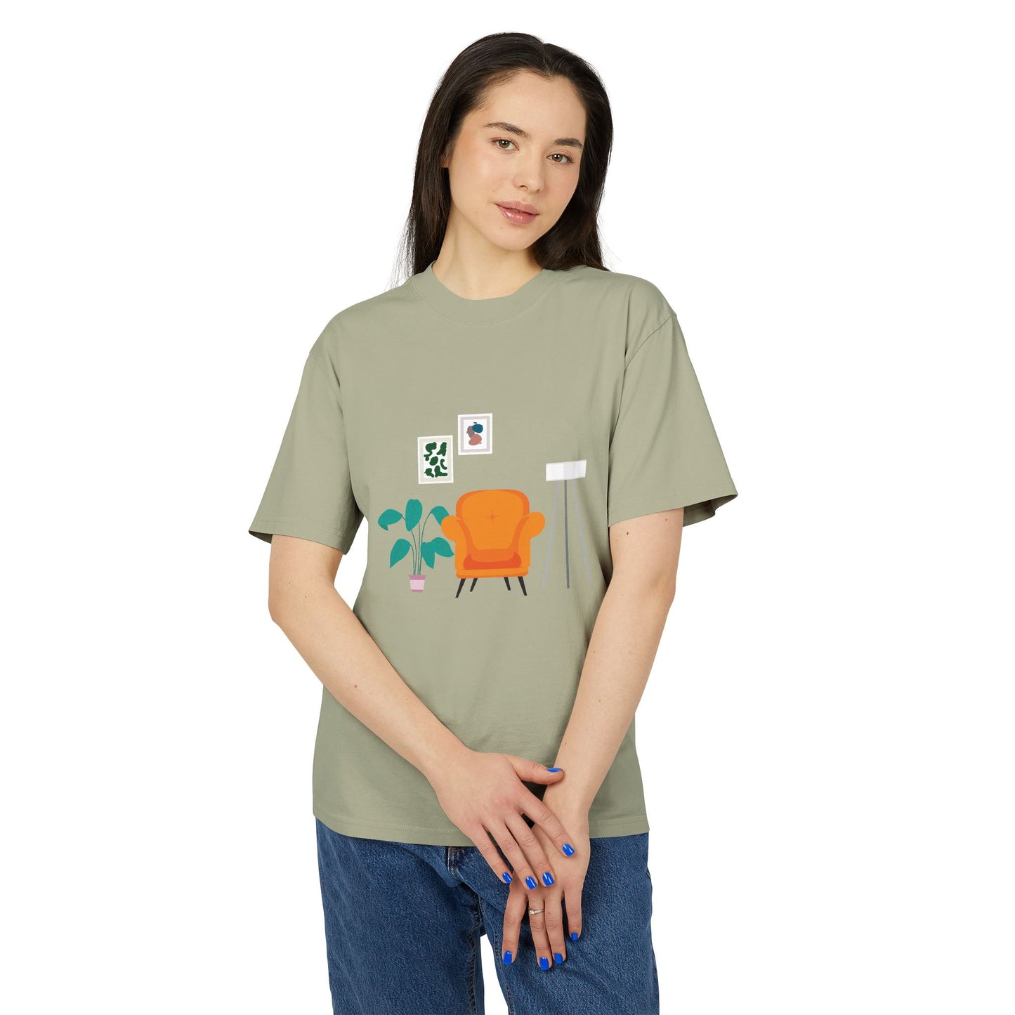 Clean by Nature | Unisex Tee with Minimalist Living Room Print | Tidy – Fresh – Tasteful