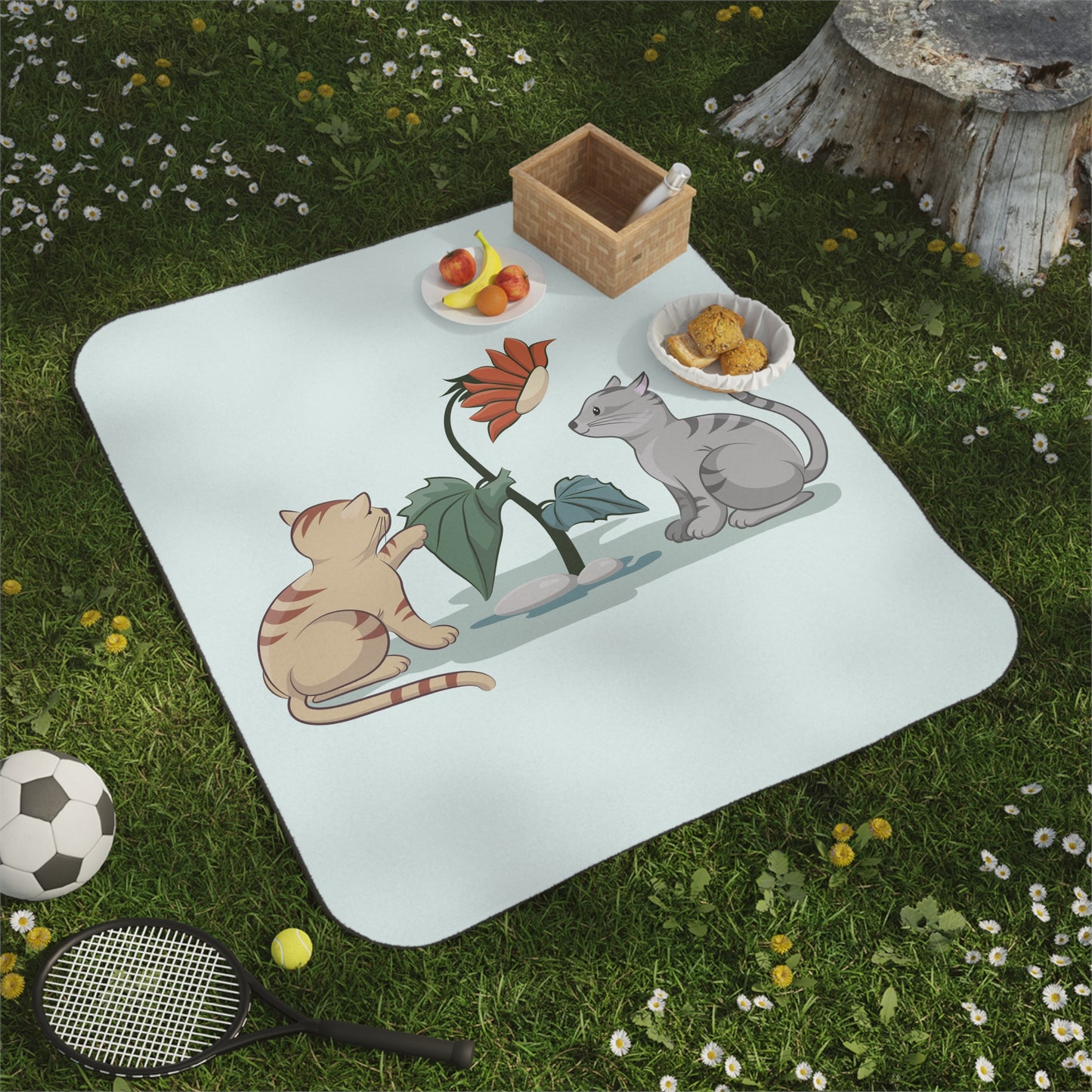Playful Kittens | Cute Two-Cats Picnic Blanket
