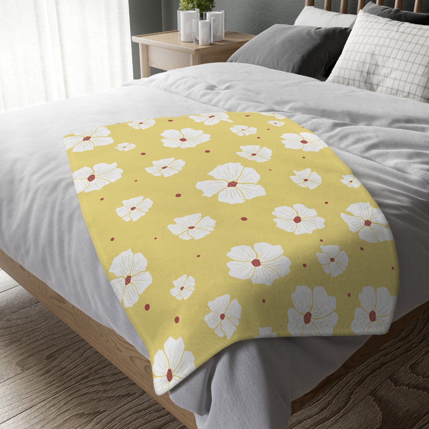 Luxury Bloom Velveteen Blanket | Double-Sided Floral Elegance