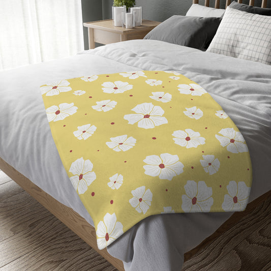 Luxury Bloom Velveteen Blanket | Double-Sided Floral Elegance