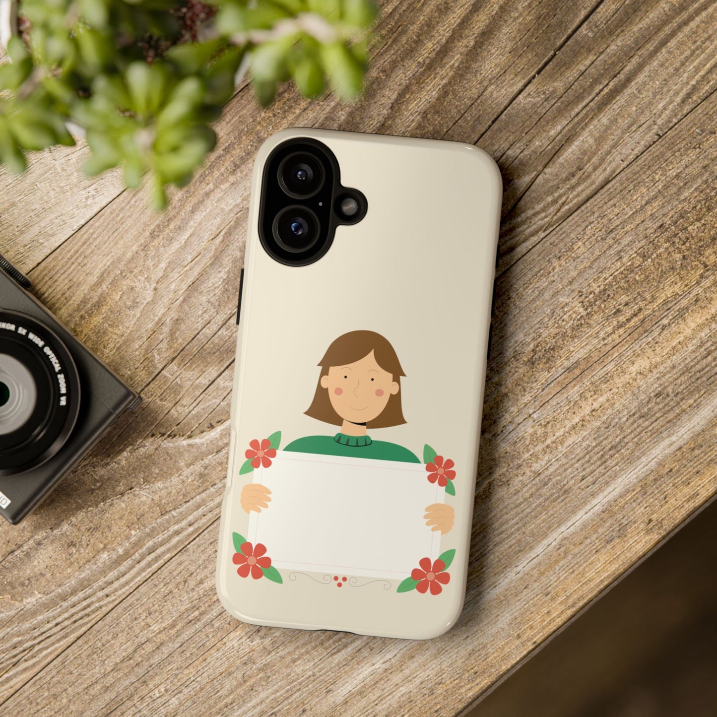 “Message in Style” Tough Phone Case | Girl with Sign