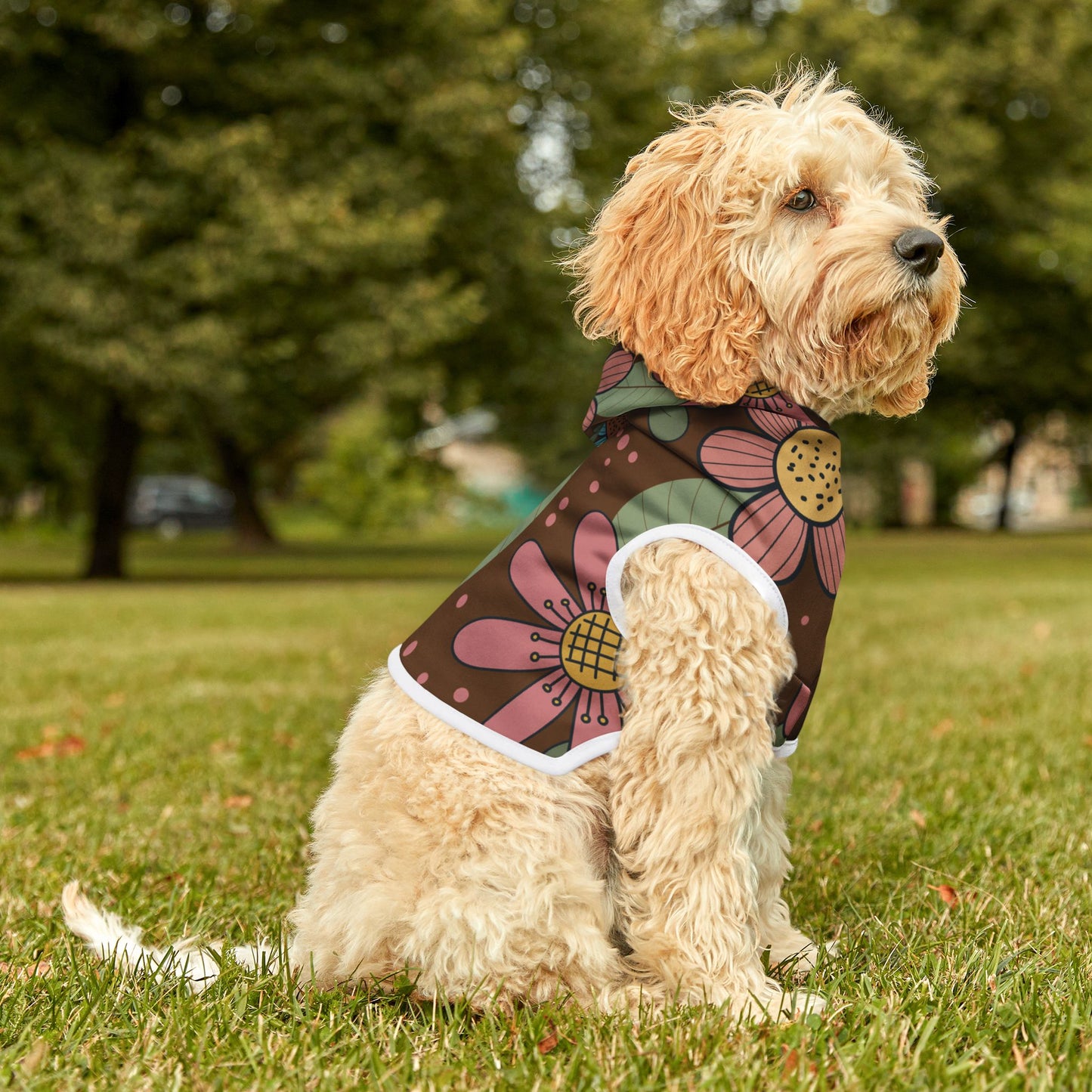 “Seamless Floral Elegance” Pet Hoodie | Classic Charm, Modern Fit