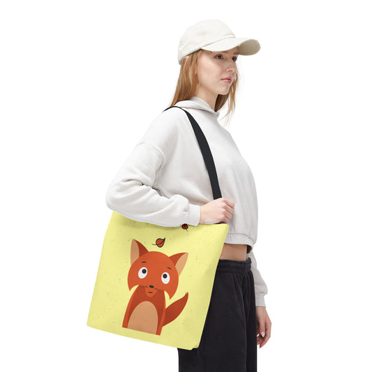 Clever Fox Spirit | Playful Fox Illustration Tote Bag with Unique Style