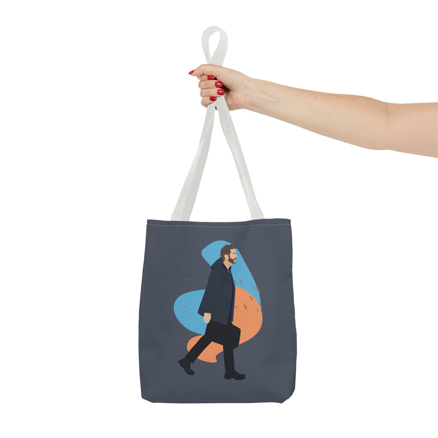 Workday Vibes | Artistic Tote Bag Featuring a Working Man