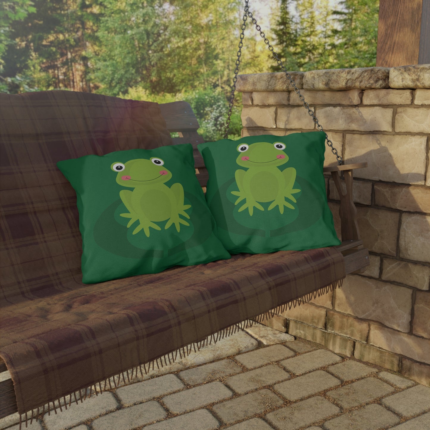 Green Frog Outdoor Pillow | Playful, Cute & Full of Personality