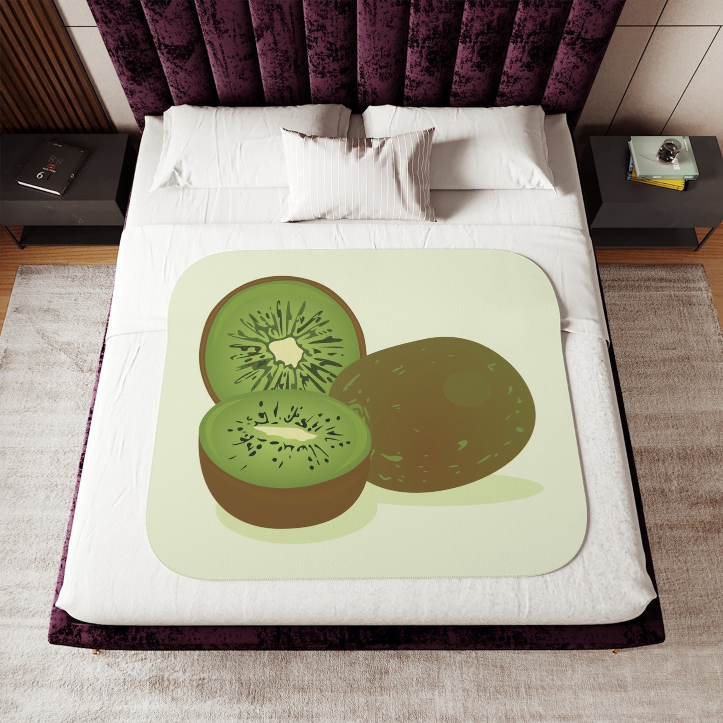 Hug a Kiwi Daily | Sherpa Blanket with Kiwi Print | Cozy – Fresh – Unique