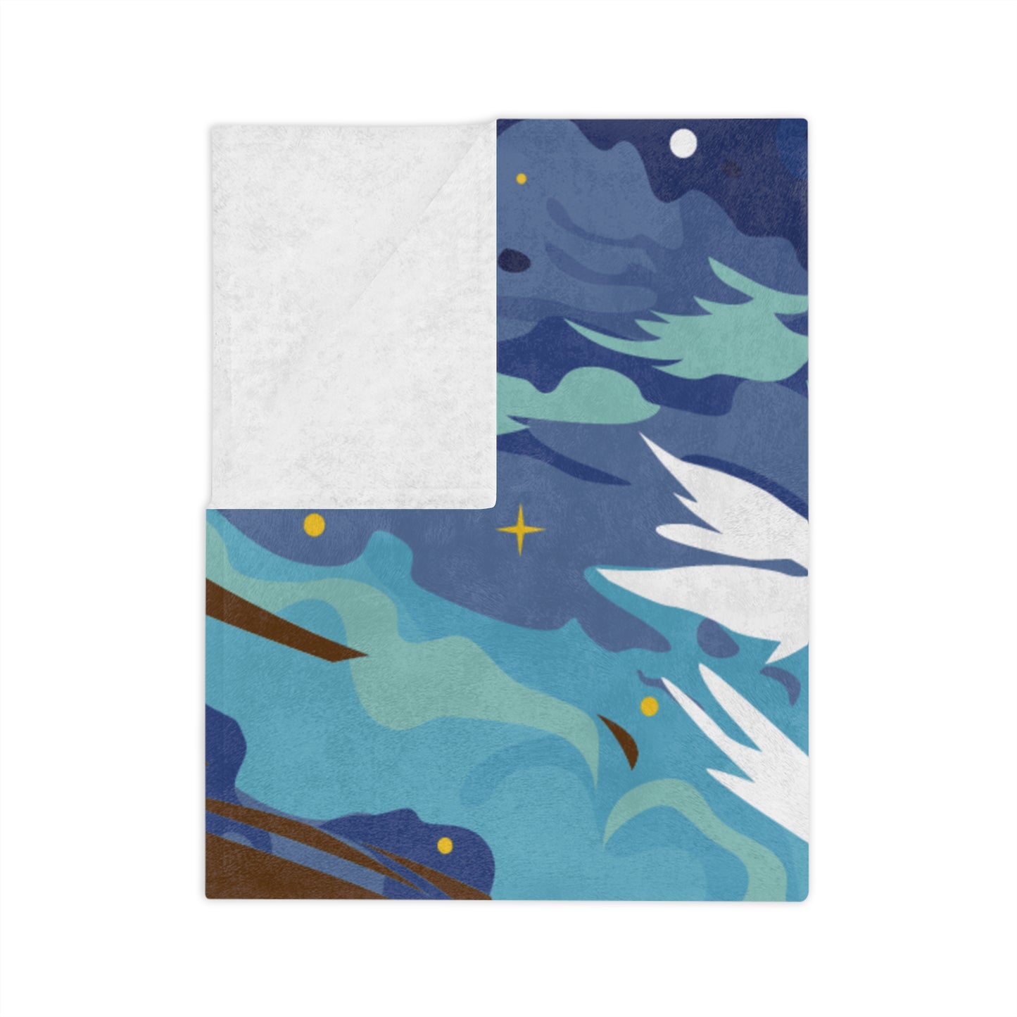 Velveteen Microfiber Blanket | Green-Haired Girl and White Birds