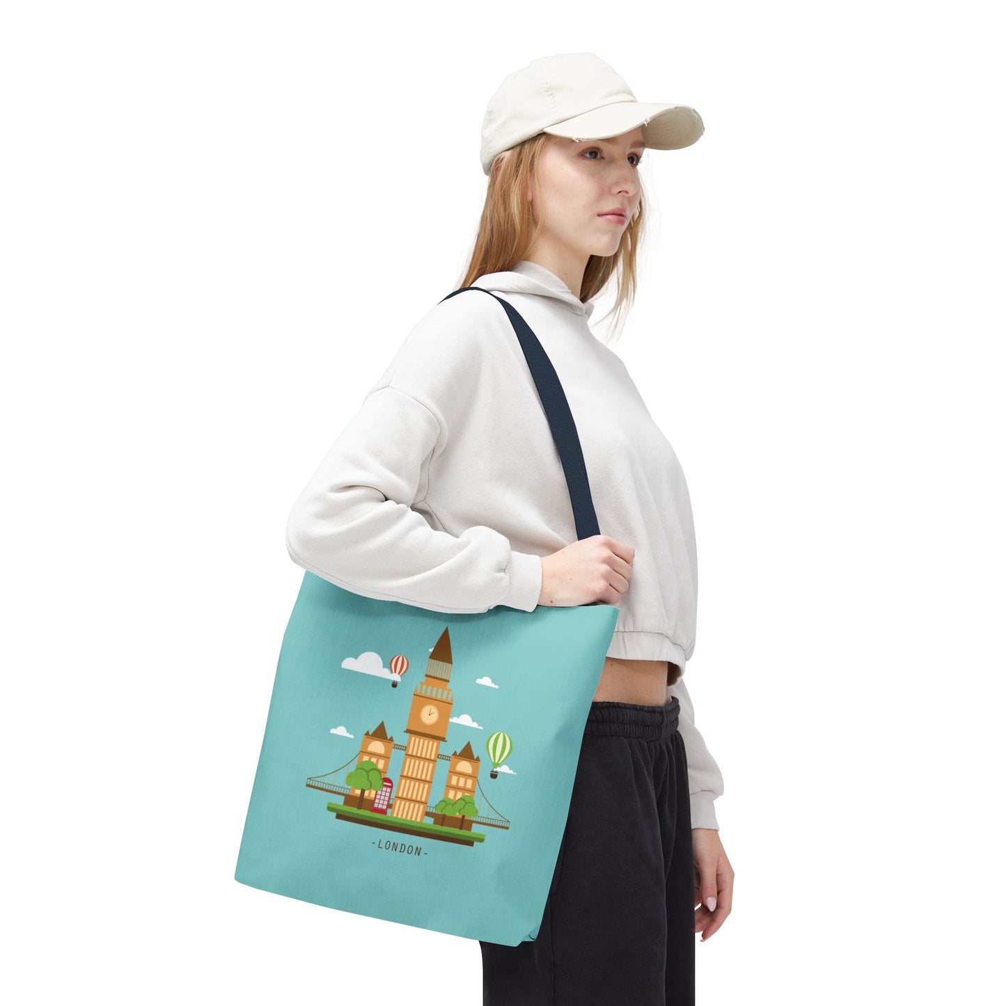 Timeless London Vibes | Artistic Tote Bag Inspired by British Landscape & Classic Clock