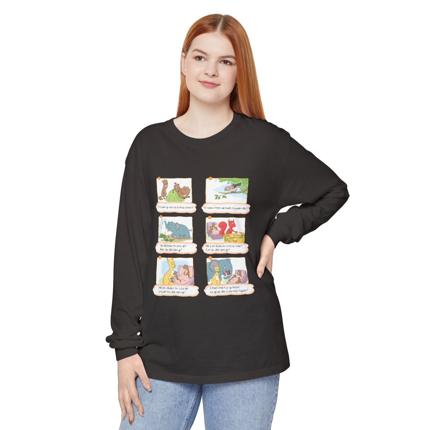 Premium Unisex Garment-Dyed Long Sleeve Tee | A Story of Kind Neighbors
