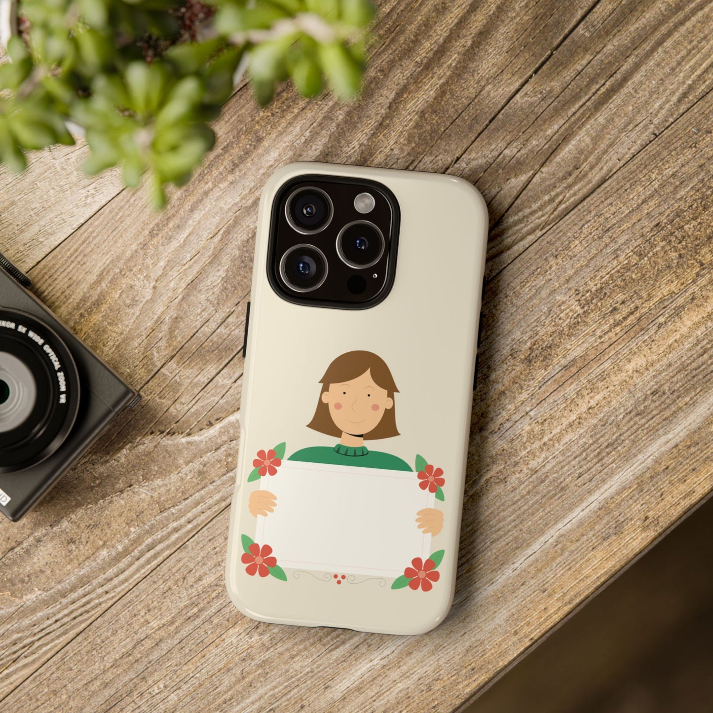 “Message in Style” Tough Phone Case | Girl with Sign
