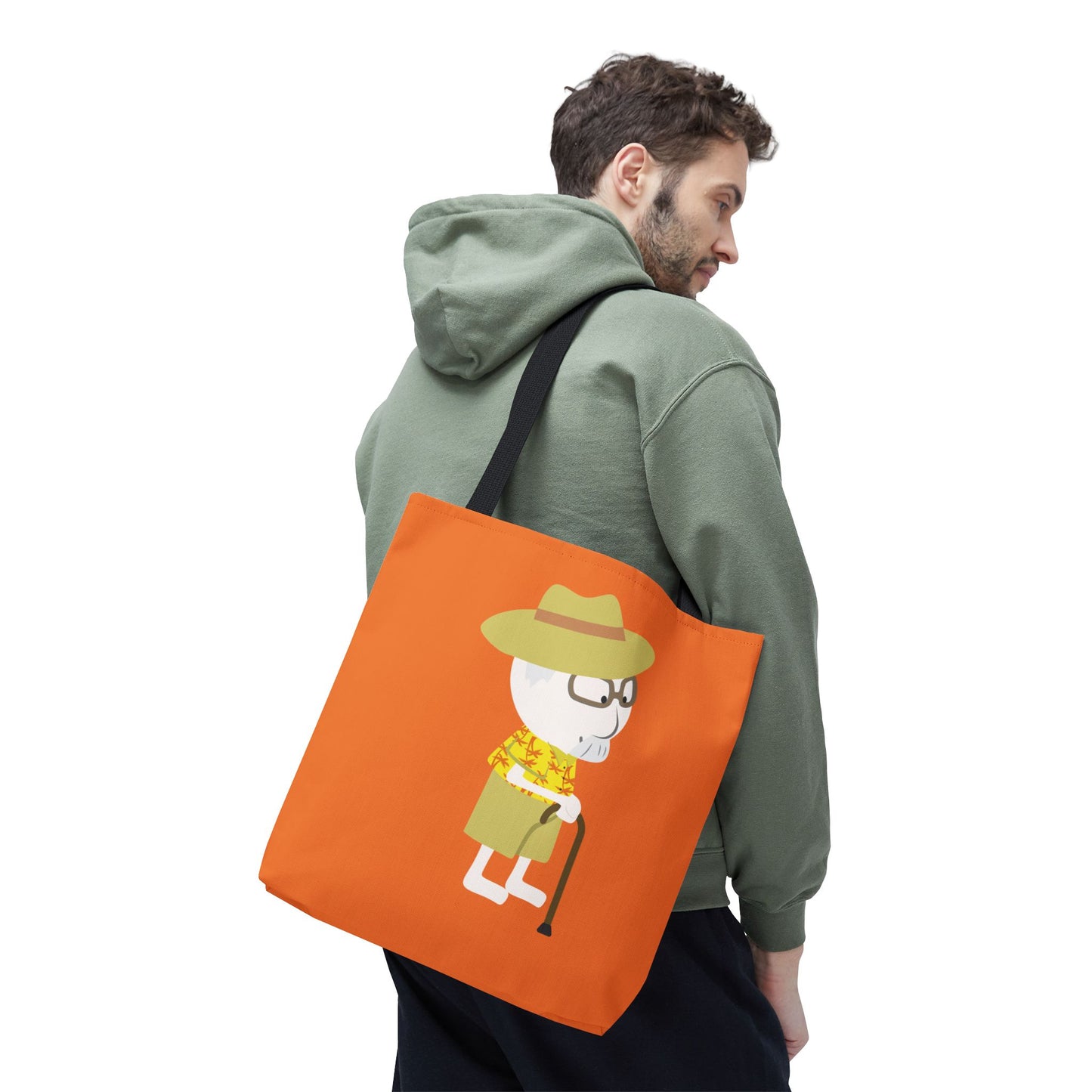 Minimalist Tote Bag | Grandpa with Cane | Artful & Whimsical