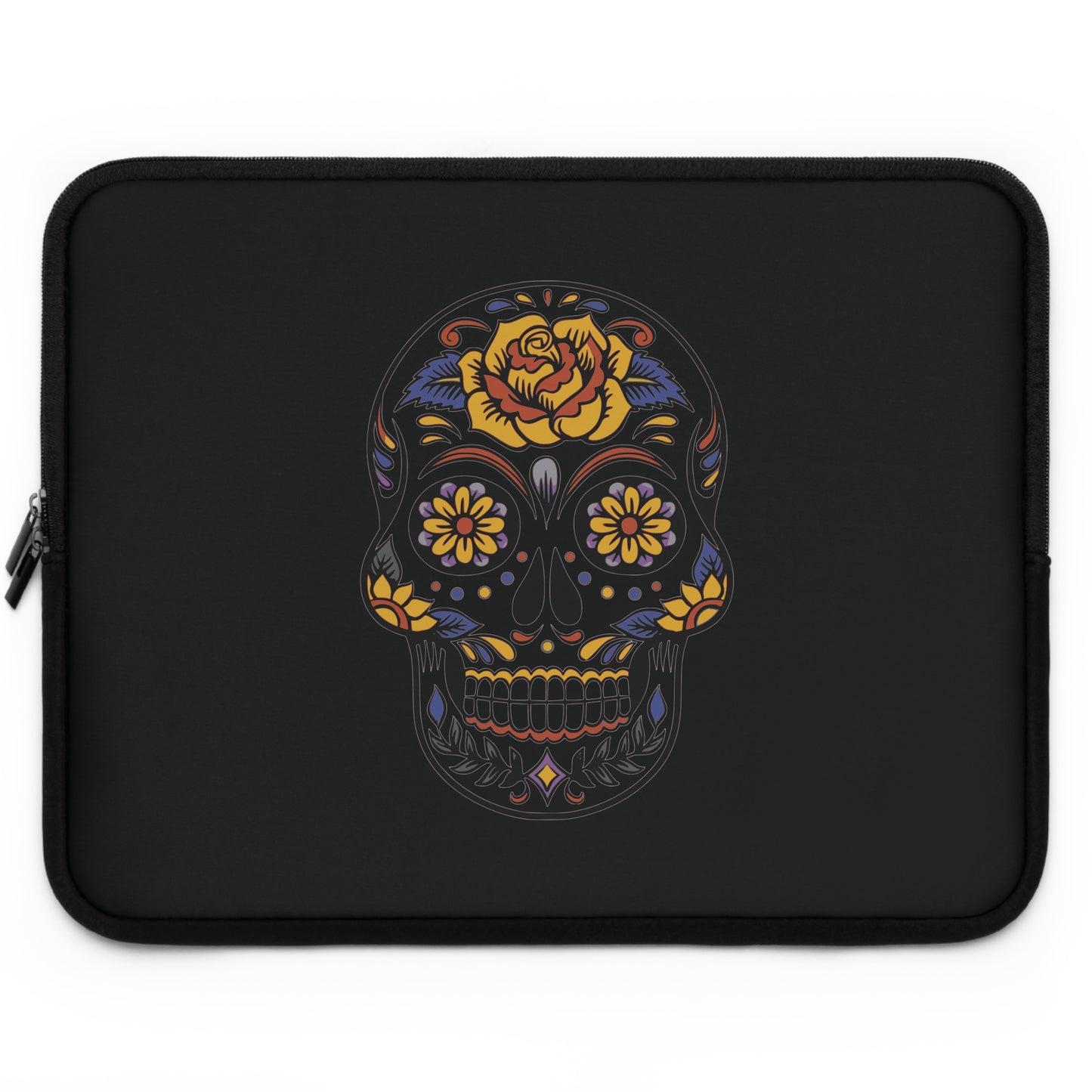 Bloom in Darkness | Artistic Skull & Flower Laptop Sleeve