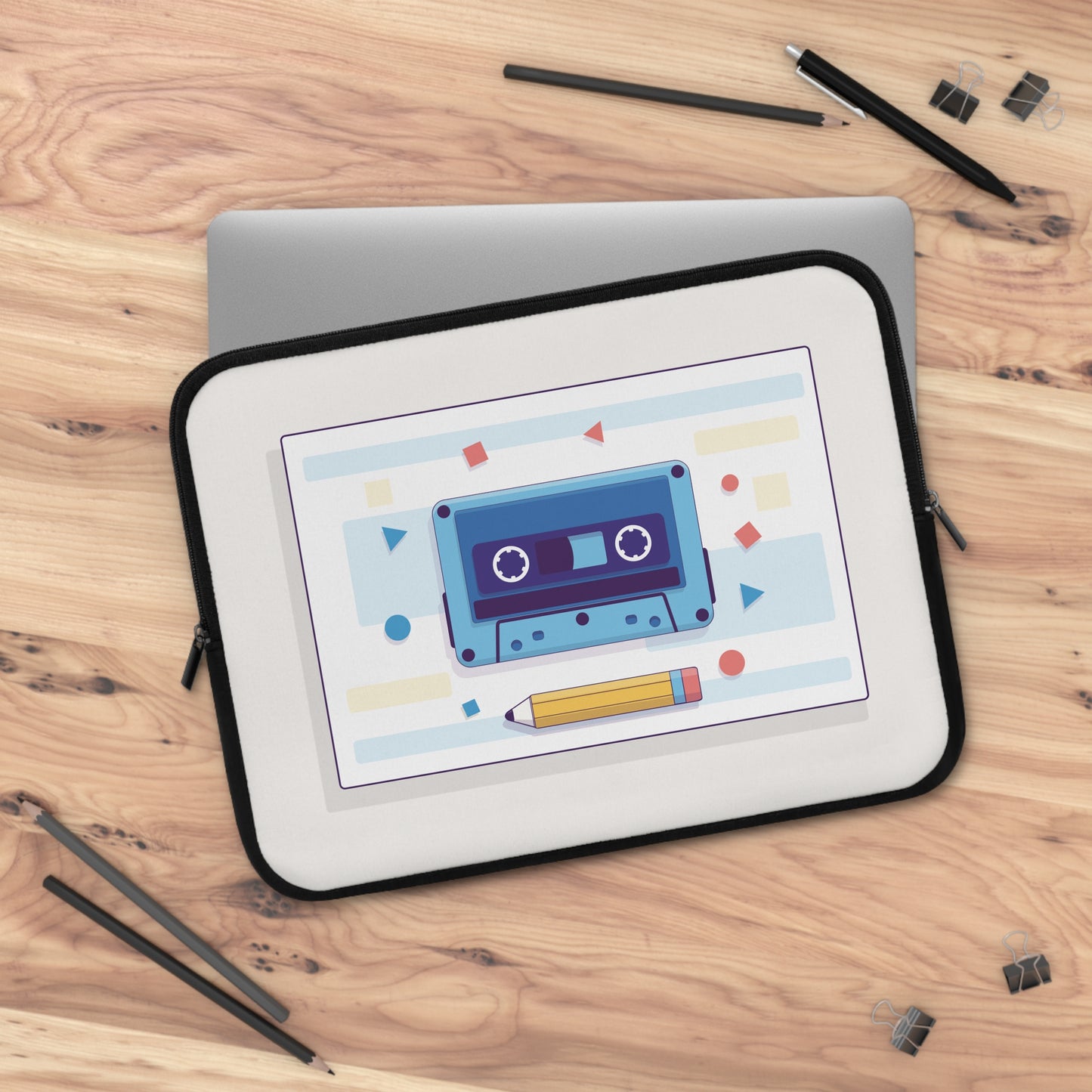 Retro Mindset | Classic Cassette Tape & Pencil Creative Laptop Sleeve