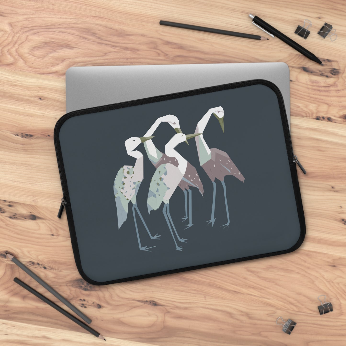 Heron Hand-Drawn Art Laptop Sleeve | Artistic & Free-Spirited Protective Case