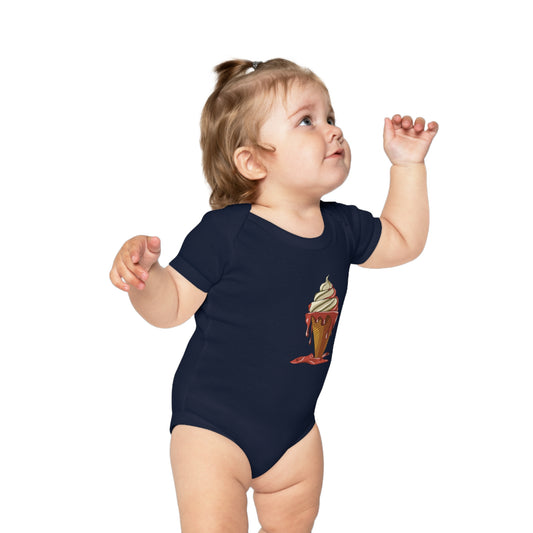 Combed Cotton Baby Bodysuit | Melting Sweet Ice Cream