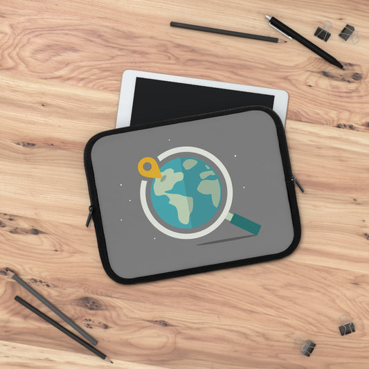 Explore the World | World Map & Magnifying Glass Laptop Sleeve