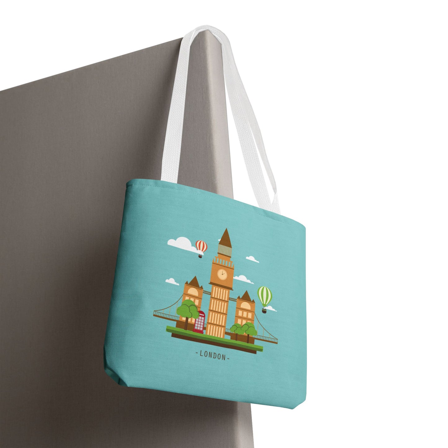 Timeless London Vibes | Artistic Tote Bag Inspired by British Landscape & Classic Clock