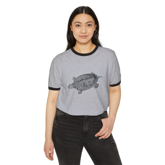 Ringer T-Shirt | Ocean Vibes | Say Hello to the Sea Turtle