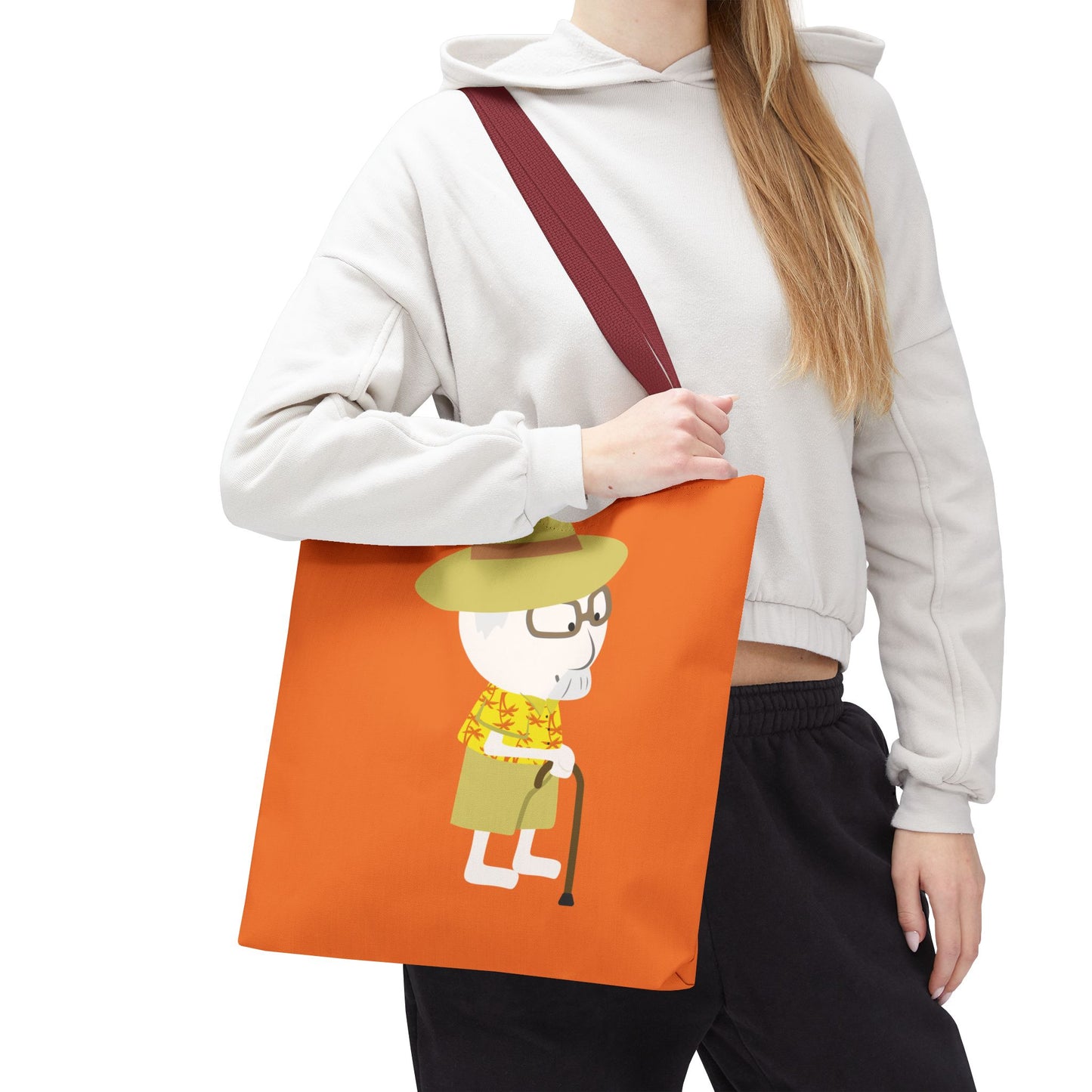 Minimalist Tote Bag | Grandpa with Cane | Artful & Whimsical