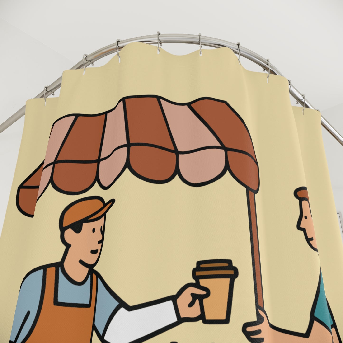 “Street Bites Splash” Shower Curtain | Food, Fun & Bathroom Flair