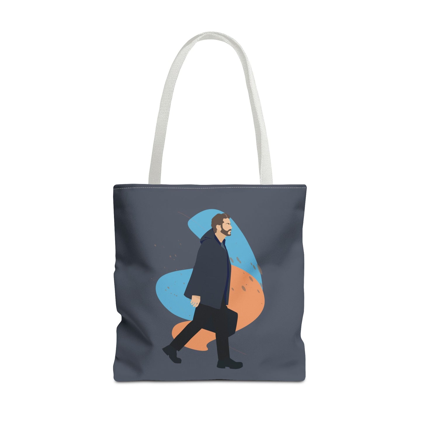 Workday Vibes | Artistic Tote Bag Featuring a Working Man