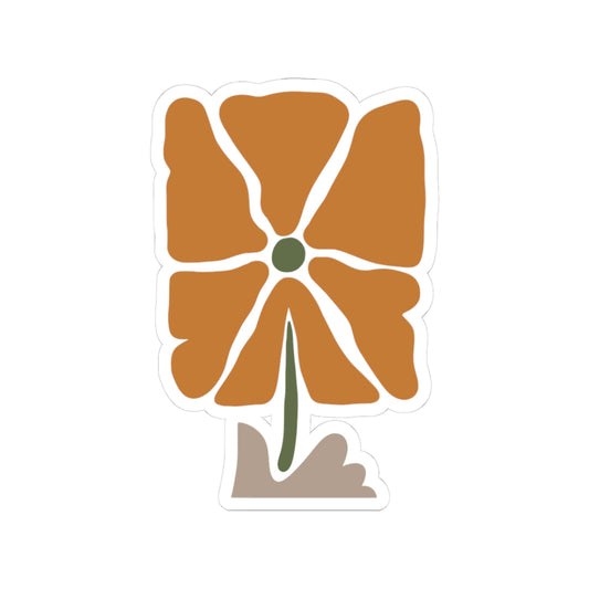 Silent Bloom | Minimalist Kiss-Cut Sticker