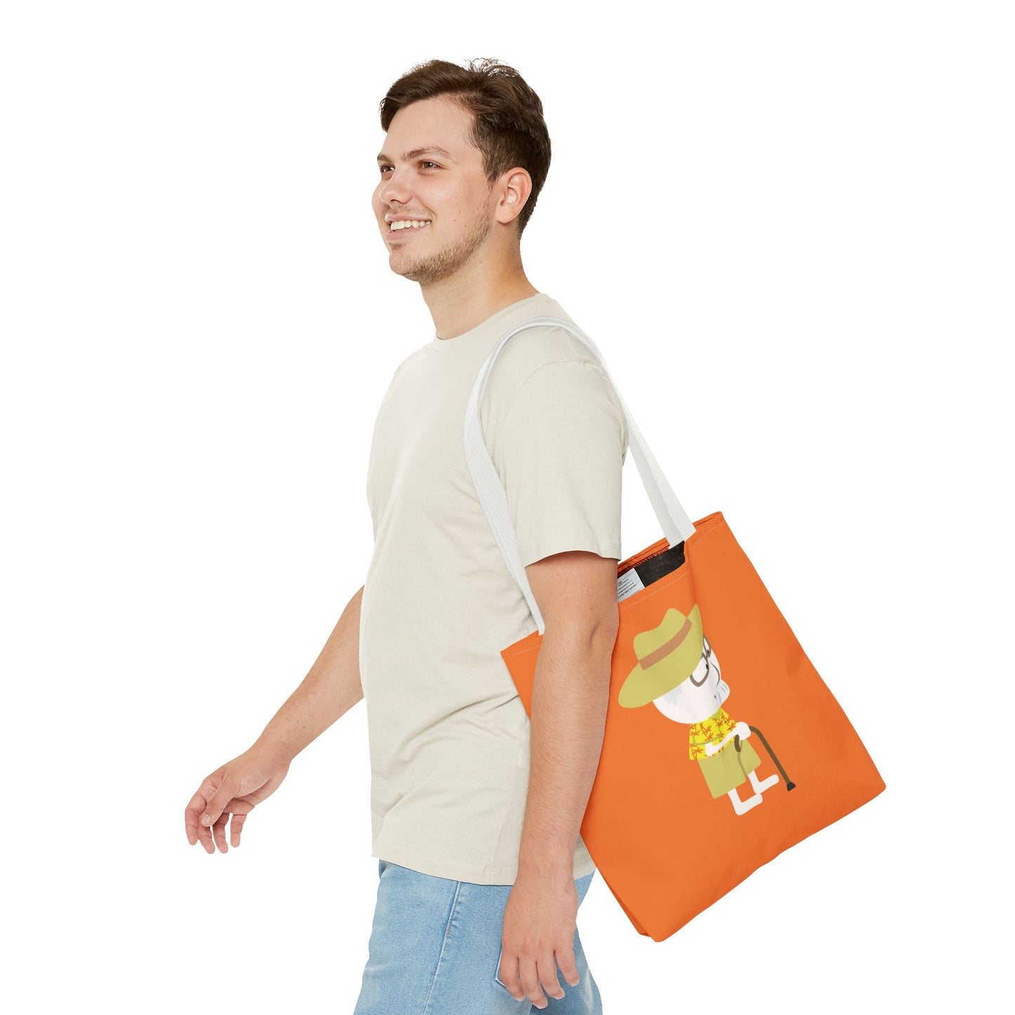 Minimalist Tote Bag | Grandpa with Cane | Artful & Whimsical