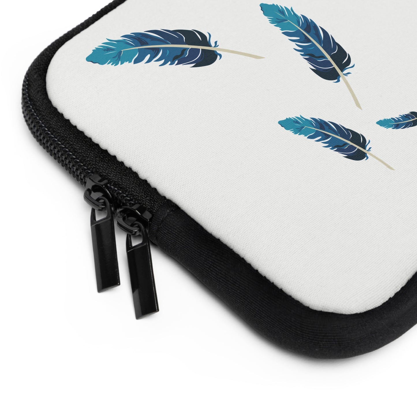 Falling Feather Mood | Artistic Feather Design Laptop Sleeve with Soft Aesthetic
