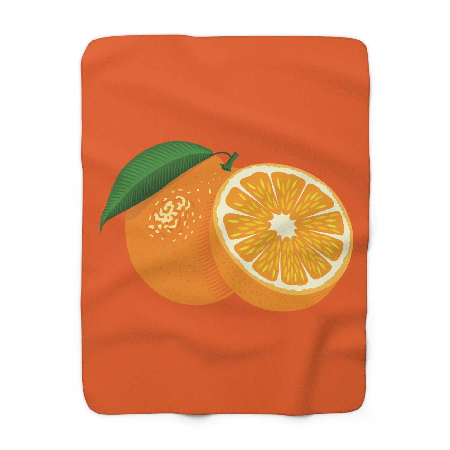 “Citrus Bliss” Sherpa Fleece Blanket | A Slice of Cozy Sunshine