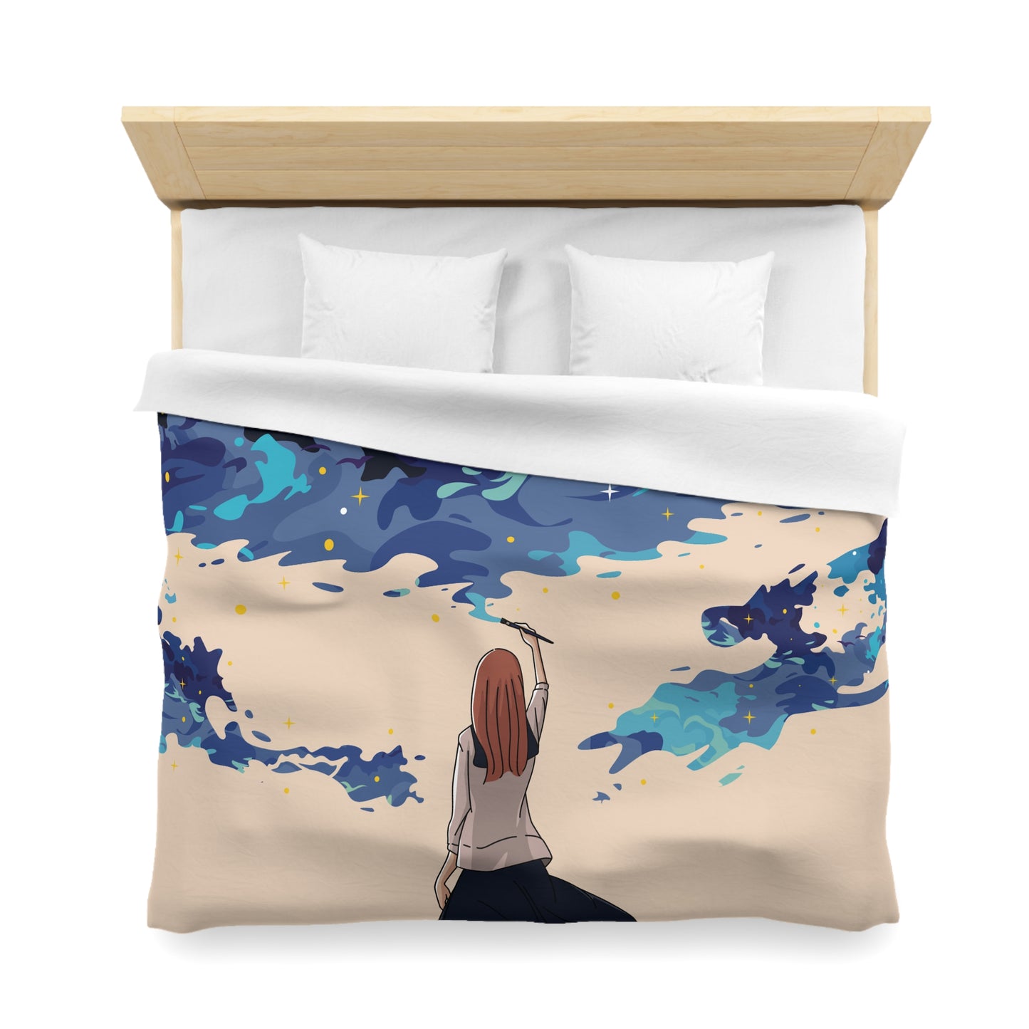 “She Paints the Night Sky” | Artistic Luxury Duvet Cover