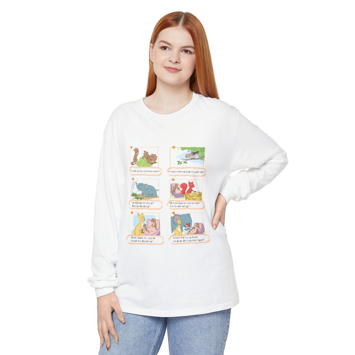 Premium Unisex Garment-Dyed Long Sleeve Tee | A Story of Kind Neighbors