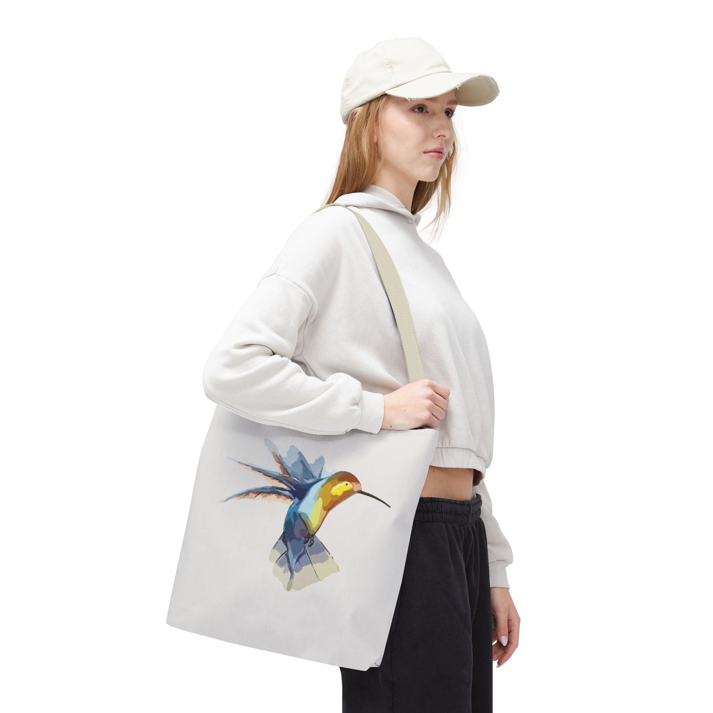 Hummingbird Art Flight | Artistic Hummingbird Tote Bag