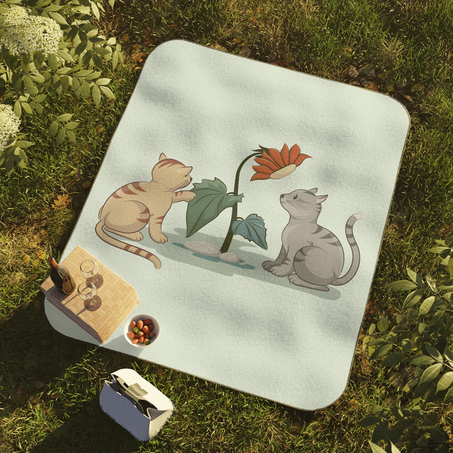 Playful Kittens | Cute Two-Cats Picnic Blanket