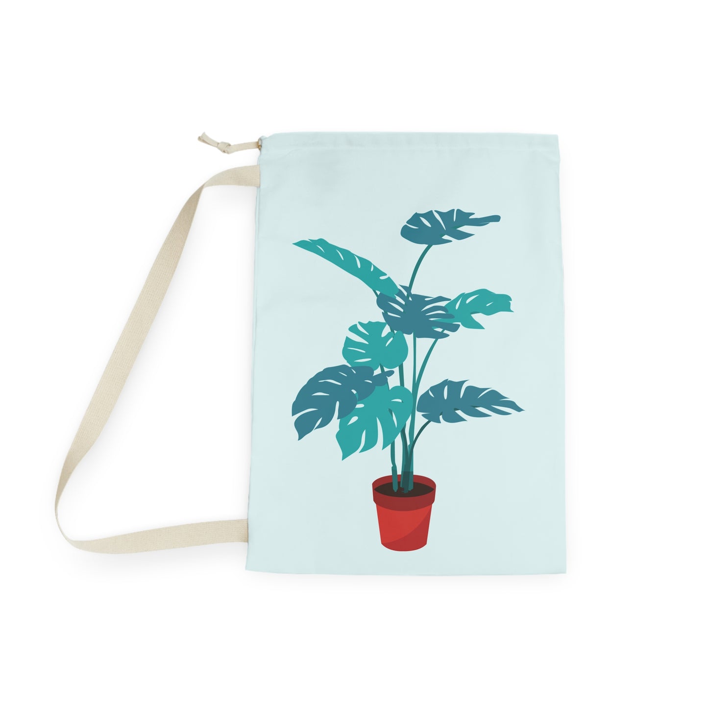 Large Laundry Bag | Green Monstera Plant Design