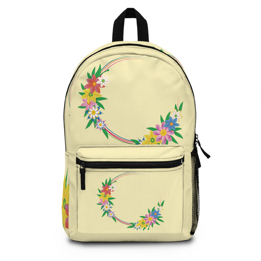 Floral Circle Charm Backpack | Sweet & Stylish Backpack for Everyday Use