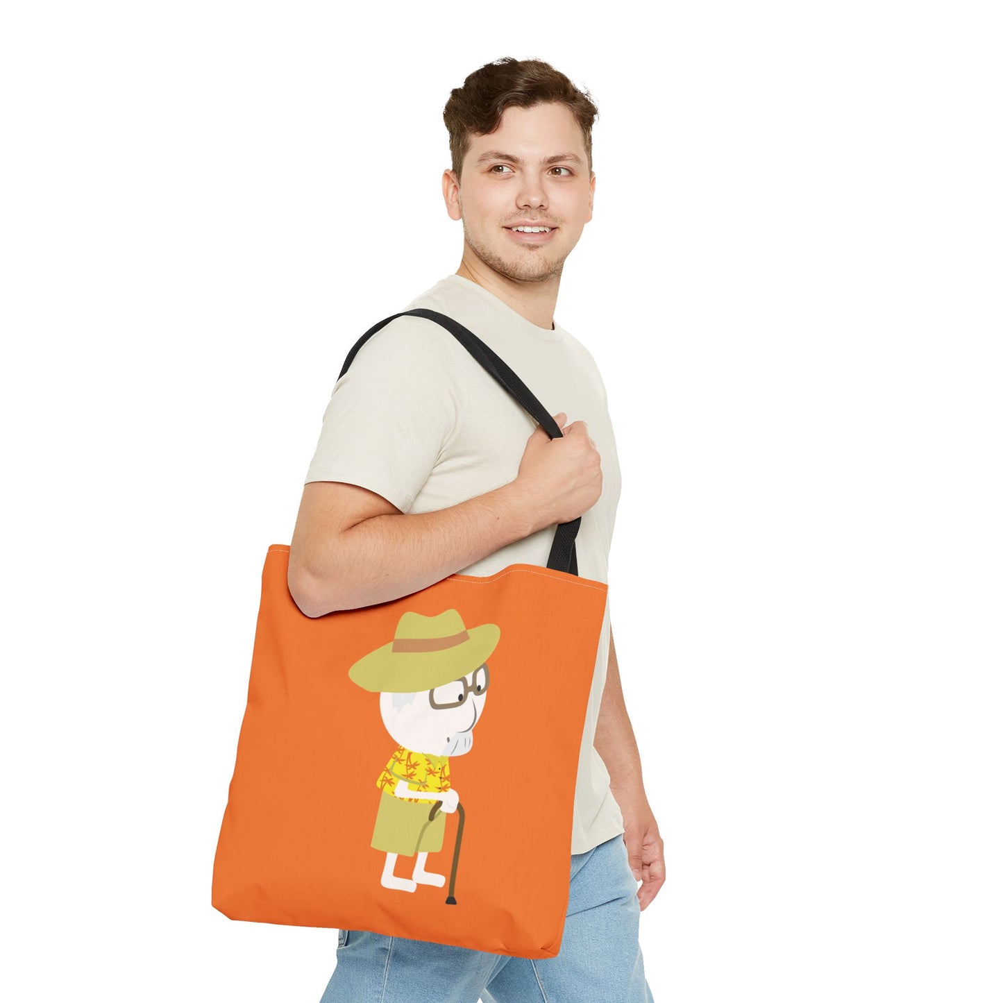 Minimalist Tote Bag | Grandpa with Cane | Artful & Whimsical