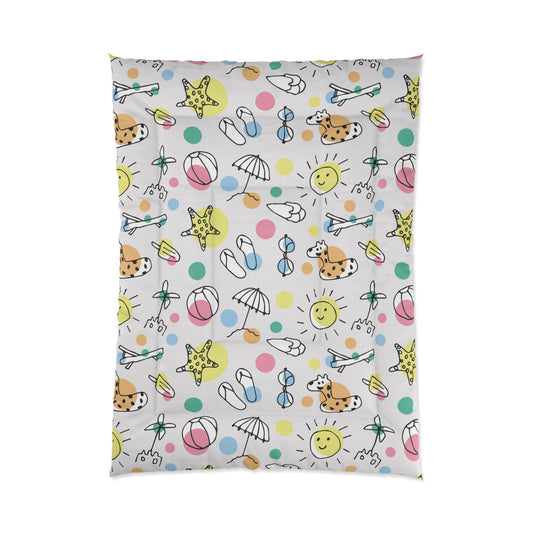 Summer Doodle Dreams | Fun Summer Doodle Comforter