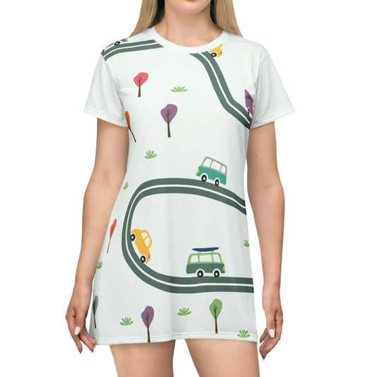 Urban Rhythm | Street Transport Inspired T-Shirt Dress