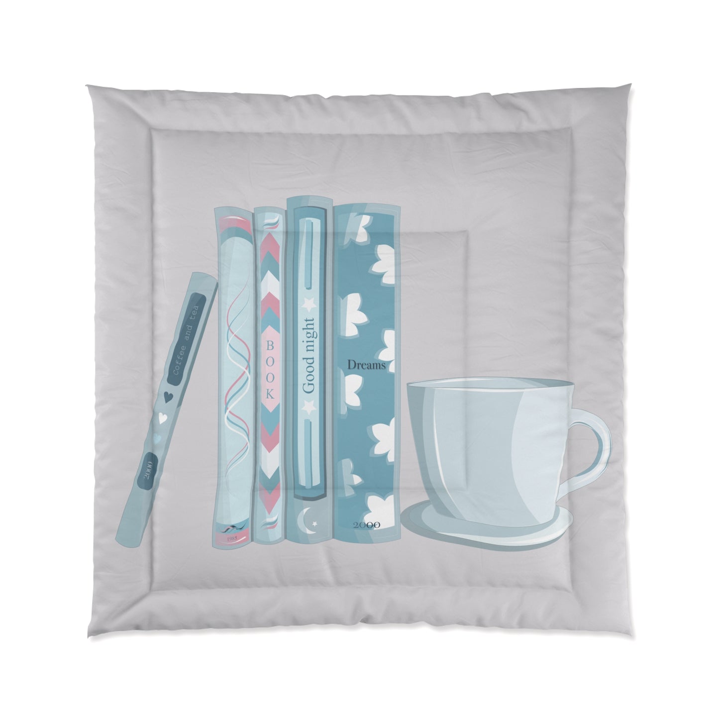 Coffee & Books Comforter | Cozy Warmth, Relaxing Style, Perfect for Chill Bedrooms