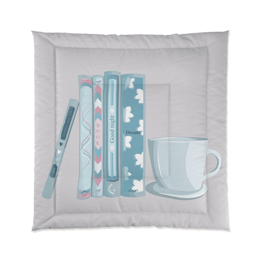 Coffee & Books Comforter | Cozy Warmth, Relaxing Style, Perfect for Chill Bedrooms