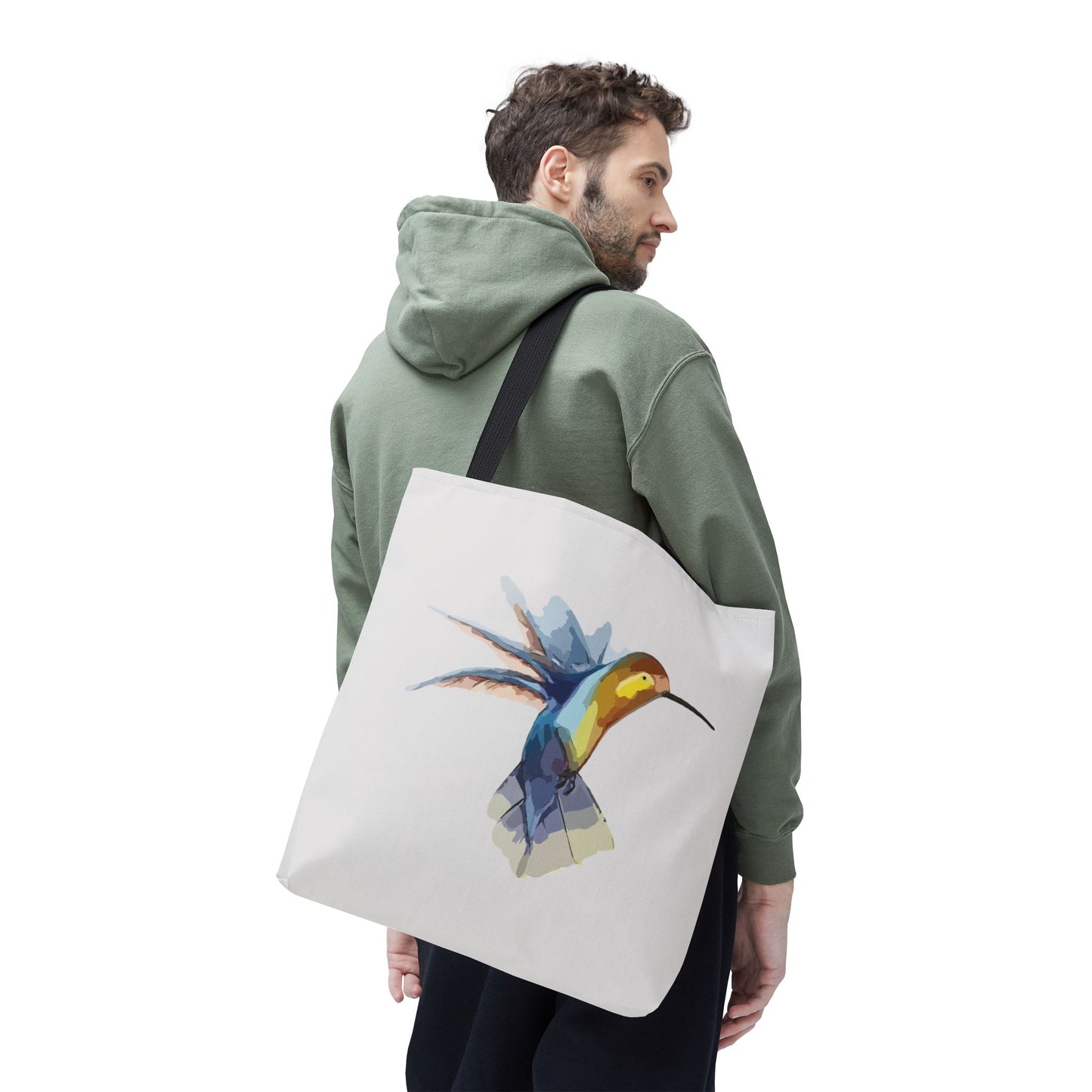 Hummingbird Art Flight | Artistic Hummingbird Tote Bag