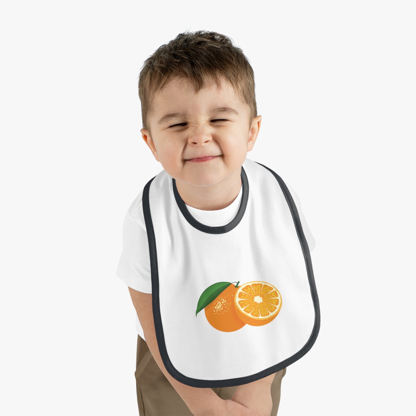 “Half Orange” Baby Bib | Freshness in Every Bite