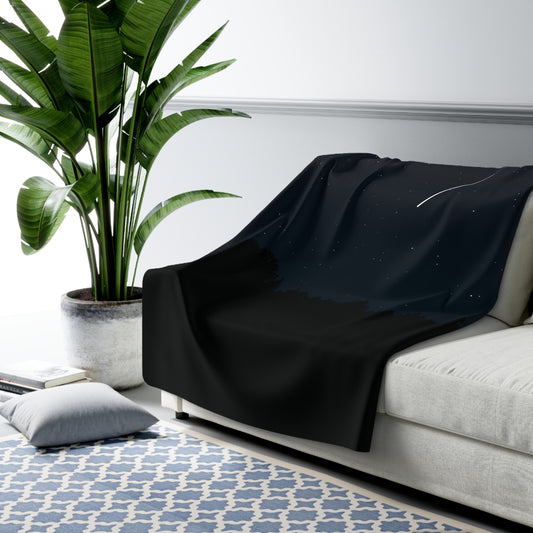 Luxury Sherpa Fleece Blanket | Shooting Stars & Midnight Dreams