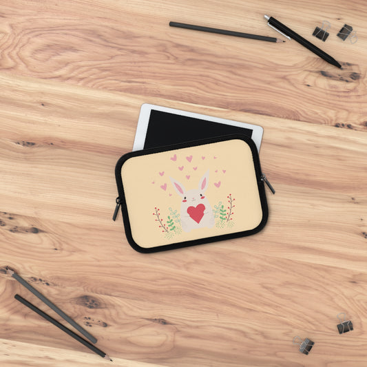 Sweet Bunny Love | Cute Bunny & Heart Laptop Sleeve